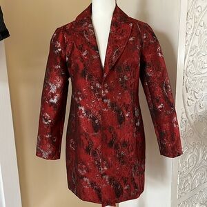 Chicos NWT Red Black and Silver Topper. Size 0